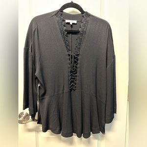 IRO black front lace blouse